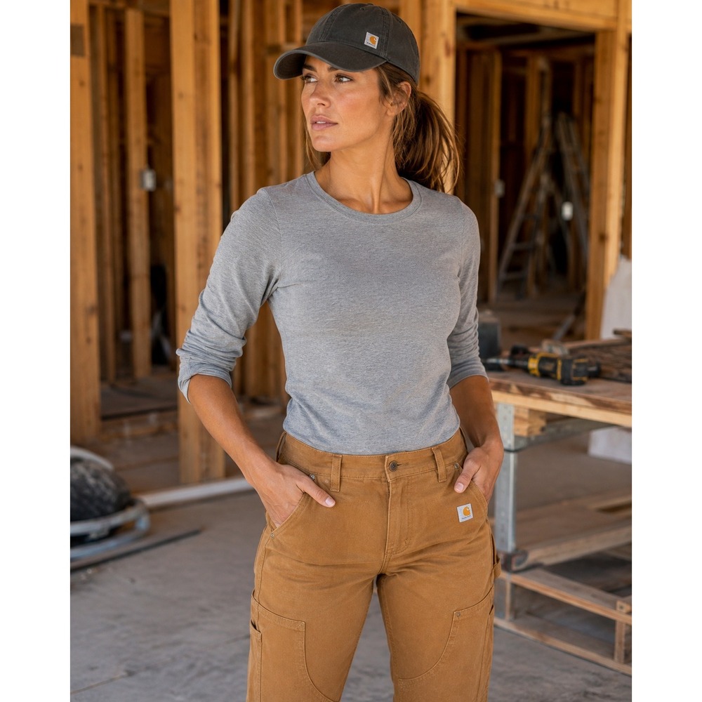 Carhartt Women's Rugged Flex Relaxed Fit Double Front Work Pants Brown 6 Regular